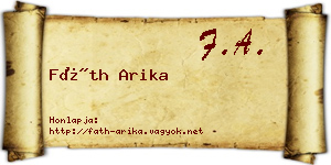 Fáth Arika névjegykártya